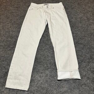 Officine Generale Paris Jeans Mens 29 Off White Selvedge Button Fly Distressed